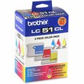 Brother International Color Ink Cartridge 3 Pack, 3PK LC513PKS